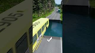 Bus vs water pit 31  carsvswaterpit beamngdrive doubleflatbedtrailertruckvsspeedbumps [upl. by Chang]