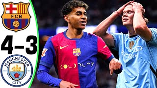 Barcelona vs Manchester City 43  All Goals and Highlights  2024 🔥 HAALAND [upl. by Eilarol726]