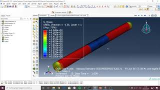 Abaqus CAE  Repaired Pipe with composite CFRP [upl. by Irmine]