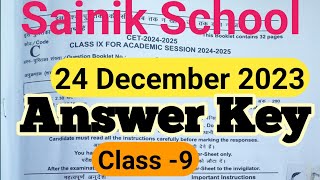 Sainik school class 9 answer key  Class 9 Sainik School 24 December 2023 answer key [upl. by Ann-Marie]