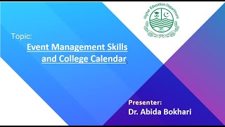 Event Management Skills and College Calendar [upl. by Waite69]