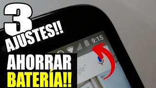 3 Ajustes para AHORRAR BATERIA en tu celular 2024  Haz estos cambios para máxima duración [upl. by Devlen]