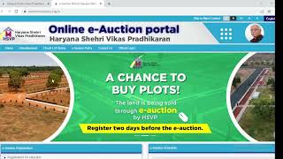 Huda Plot eauction registration process  HSVP HUDA EAUCTION PLOTS  HUDA PROPERTY [upl. by Ellenahs]