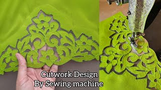 Trendy cutwork Embroidery Design by Sewing Machine  Unique Sleeves And Trouser Design  Sewing Hack [upl. by Aenahs]