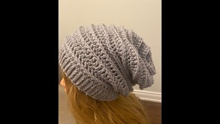 FREE Crochet Textured Slouchy Hat Pattern [upl. by Akimaj]