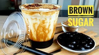 How to make Brown Sugar Milk with tapioca Pearls  Tiger Sugar milk tea recipe Bubble Tea [upl. by Nimoynib]