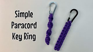 How to make a simple paracord key ring  square knot key chain [upl. by Yasnil]