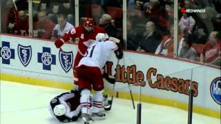 Henrik Zetterberg boarding game misconduct January 21th 2012 [upl. by Munmro]