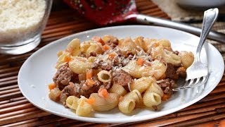 Coditos con carne de res Recetas de pasta [upl. by Eelame537]