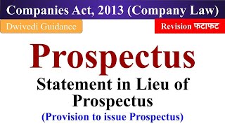 Prospectus company law Statements in view of Prospectus provision to issue prospectus companies [upl. by Araj]