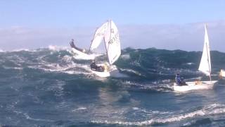 OPTIMISTFOILSURFING  BIG WAVE MAROSA  OPTIMIST SAILING CANIDO [upl. by Ielirol]