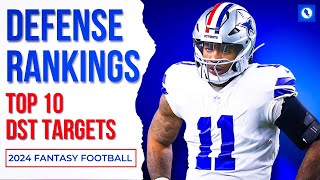 Defense DST Rankings  2024 Fantasy Football Top 10 DST Targets [upl. by Ykceb]