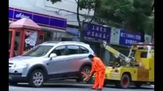 Chinese Tow truck get Towed Very Hilarious [upl. by Franek]