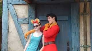 GASTON greets his Villagers in the rain at Disney World Magic Kingdom [upl. by Fidelia]