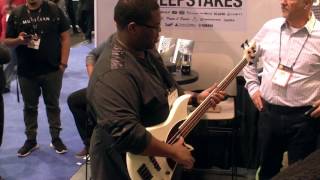 Aquilina Sirius Bass Played by Court Leonard at NAMM 2016  MikesGigTV [upl. by Oicul]