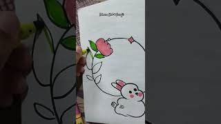 shorts🐰 Funny doodles rabbit drawing [upl. by Nauqram]