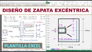 DISEÑO DE ZAPATA EXCÉNTRICA concreto II plantilla excel [upl. by Feltie]