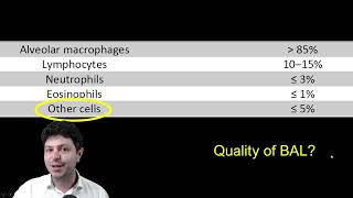 What is the normal BAL differential cell count nonsmokers [upl. by Inanak]