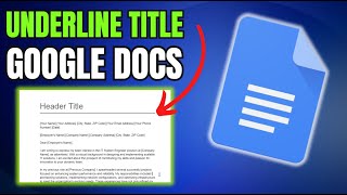 How to Underline Header in Google docs [upl. by Ddene381]