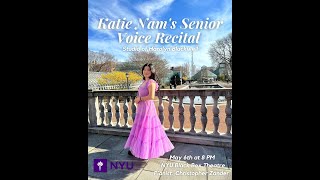 Katie SongYi Nams Senior Recital at NYU [upl. by Tzong]