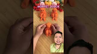 MONYET DUDUKNYA LUCU BANGET clay diy cute funny halloween shortsfeed [upl. by Ellek24]