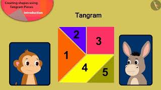 Creating shapes using tangram pieces  Part 13  English  Class 3 [upl. by Cordell181]