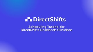 Scheduling Tutorial for DirectShiftsRoselands Clinicians [upl. by Follmer700]