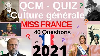 QCM  Quiz Culture Générale  Miss France 2021 le quiz sur lequel les candidates ont planché [upl. by Fita591]