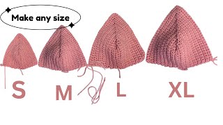 How to make all sizes bra cup  crochet bralette cup [upl. by Mcgee747]