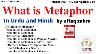 What is Metaphor and Simile Metaphor Explanation Metaphor Examples Metaphor Explanation PDF [upl. by Nivel]