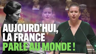 IVG  AUJOURDHUI LA FRANCE PARLE AU MONDE   Mathilde Panot [upl. by Burdelle]