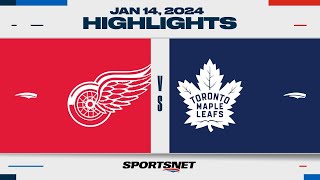 NHL Highlights  Red Wings vs Maple Leafs  January 14 2024 [upl. by Arot]