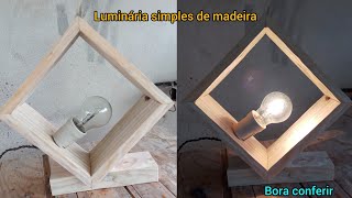 luminária de madeira simples e fácil de fazer artesanato com madeira diy artesanato [upl. by Nauqyaj]