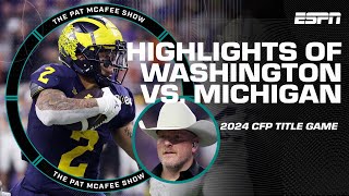 Best of CFP Field Pass w Pat McAfee Show Washington vs Michigan  ESPN College Football [upl. by Enaujed]