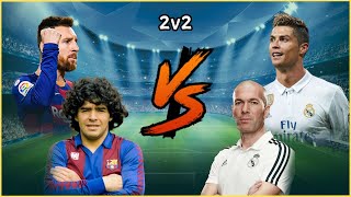 MessiMaradona 🆚 RonaldoZidane💪2v2 [upl. by Ahsinor]