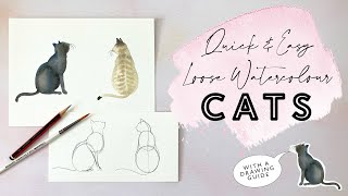 Quick and Easy Loose Watercolour Cats [upl. by Kinney]