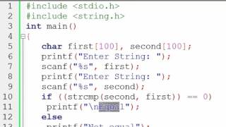 Compare two string using strcmp function [upl. by Eipper]