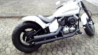 ClassicScheune  Bikeranch Yamaha XVS 650 FatRoadkiller WhiteUmbau  mit Falcon Double Groove [upl. by Milena]