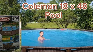 Coleman  Bestway 18 x 48 Power Steel Pool Install [upl. by Aihsema]