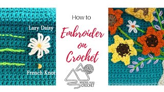 How to Embroider on Crochet 5 Stitches Plus Tips and Tricks [upl. by Budwig623]