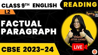 Factual Paragraph  Reading  CBSE Class 9 English Preparation Cbse2024Exam [upl. by Freud]