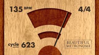 135 BPM 44 Wood Metronome HD [upl. by Charmane]