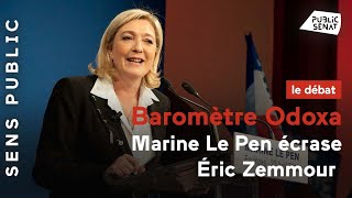 Baromètre Odoxa  Marine Le Pen écrase Éric Zemmour [upl. by Mitzl413]