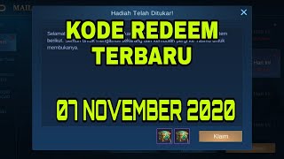 KODE REDEEM ML HARI INI 07 NOVEMBER 2020  NEW REDEEM CODE MOBILE LEGEND TODAY [upl. by Ahsener483]