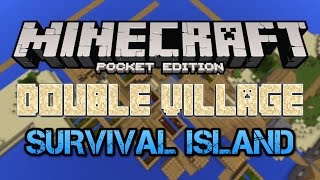 DOUBLE VILLAGE SURVIVAL ISLAND Minecraft PE Seed Pocket Edition [upl. by Byrne]