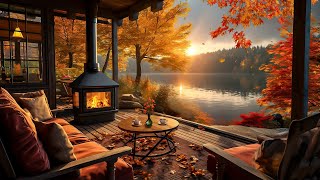 Cozy Fall Coffee Shop Ambience  Jazz Relaxing Music 🍂 Smooth Piano Jazz Instrumental Music to Work [upl. by Ynneb]