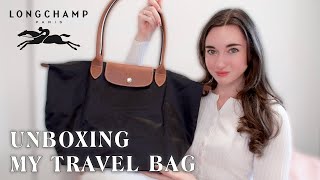 Longchamp Le Pliage Large Bag Unboxing  Review  work amp travel bag [upl. by Maxma]