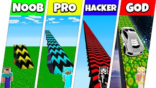 Minecraft Battle NOOB vs PRO vs HACKER vs GOD SUPER RAMP SPRINGBOARD BUILD CHALLENGE  Animation [upl. by Nannahs]