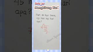 Belajar Matematika Mengitung Hari mathematics mathtutor belajaronline [upl. by Billi]