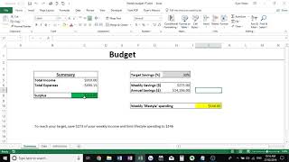 Simple Weekly Budget Template Excel With Free Download [upl. by Aicek]